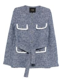 Maje 4-pocket Tweed Jacket | Blue | FARFETCH at Farfetch